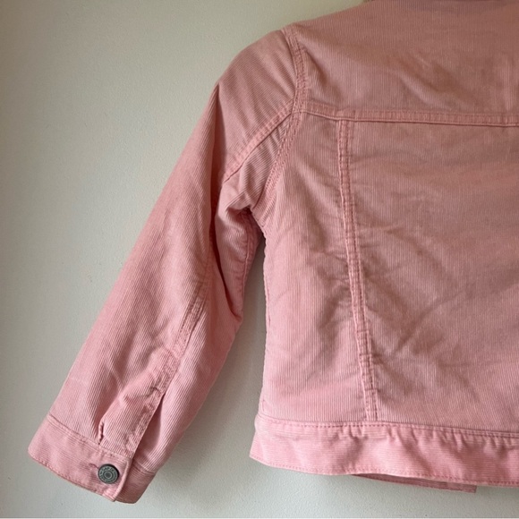 GAP Kids Pink Corduroy Sherpa Lined Jacket Size S (6–7) – Faux Shearling Collar - Picture 13 of 16